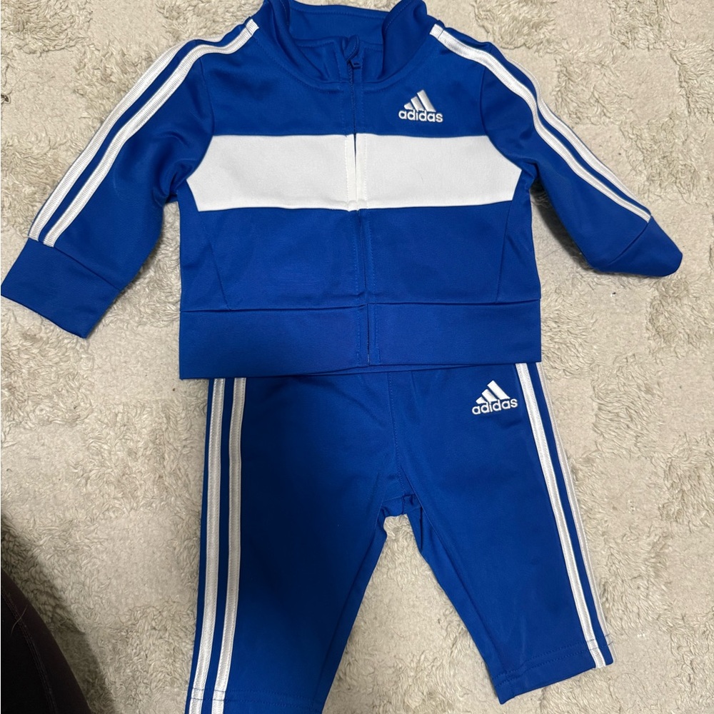 Adidas Blue and White baby Tracksuit